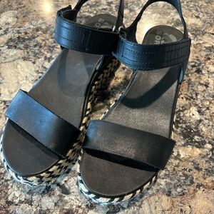 Sorel Black Espadrille Sandals